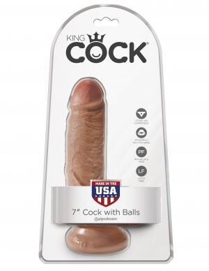 KING COCK 7 COCK W / BALLS TAN