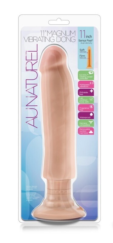 11&quot; Magnum Vibrating Dong - 11 inch Sensa Feel - Au Naturel