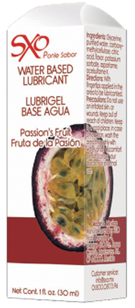Lubrigel Base Agua Comestible 30 ml - sabor Fruta de la Pasión - SXO