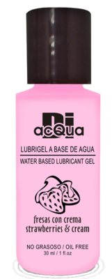 Lubrigel Base Agua Comestible 30 ml - Sabor Fresas con Crema - DiAcqua