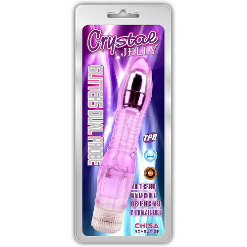 Glitters Dual Probe - Crystal Jelly - Chisa Novelties