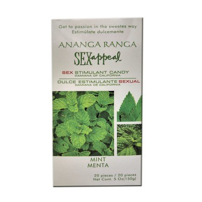 Dulce Estimulante con Damiana de California sabor Menta (20 piezas) - Ananga Ranga
