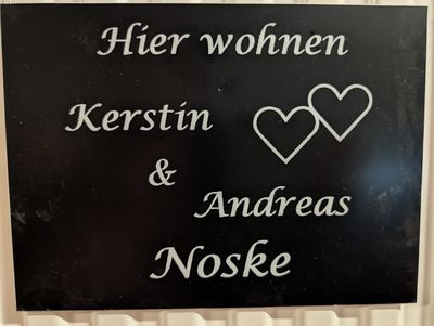 Schild Größe ca. DIN A4, Lasergravur