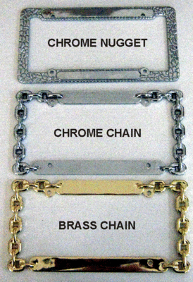 Chain and Nugget License Plate Frames