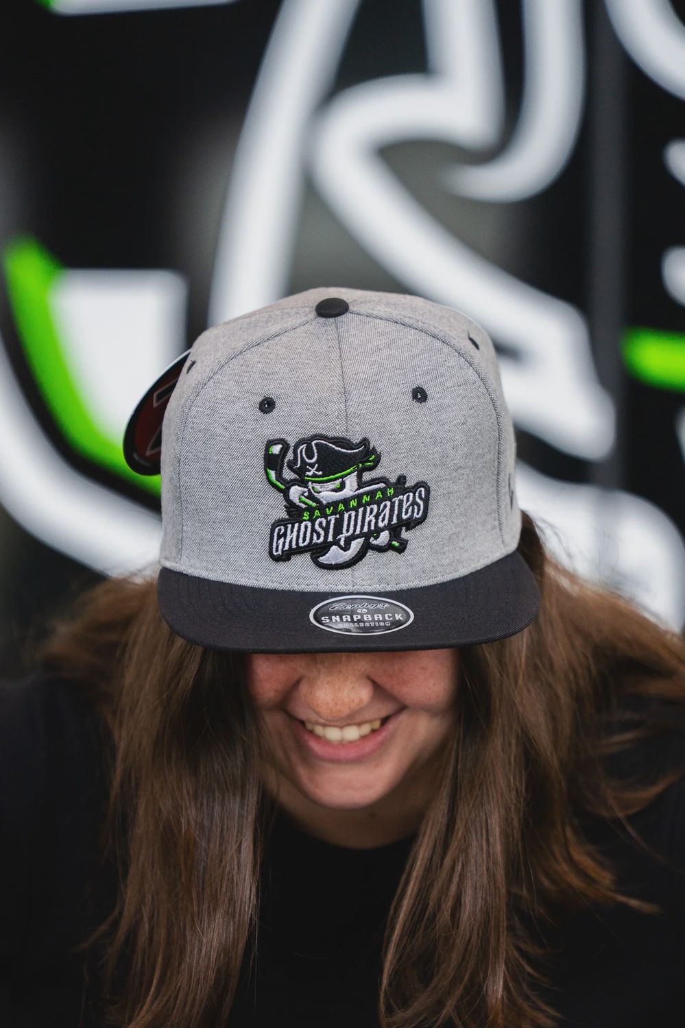 Ghost Pirates Zephyr Stature Grey Primary Logo Snapback Hat