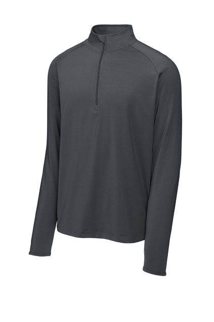 Ghost Pirates Sport-Round Logo Wick Stretch 1/4-Zip Pullover in Charcoal