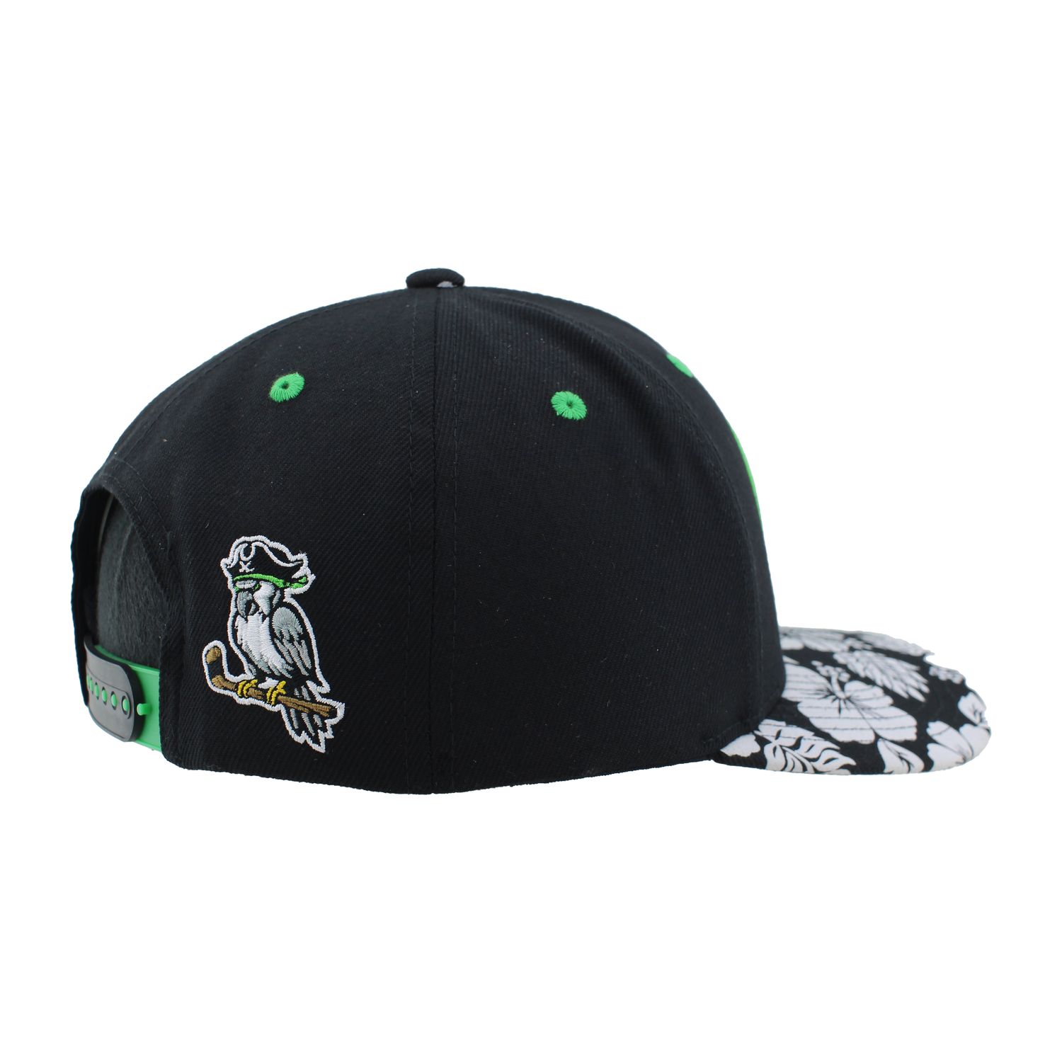 Ghost Parrots Black w/ Floral Bill Hat
