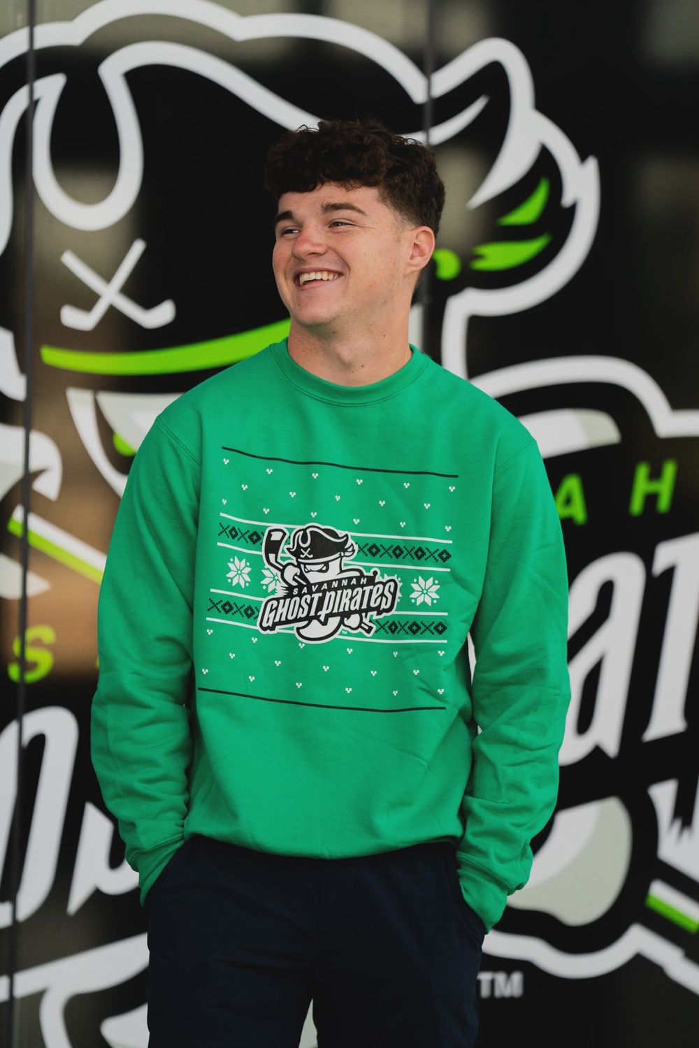 Ghost Pirates Green Christmas Sweater