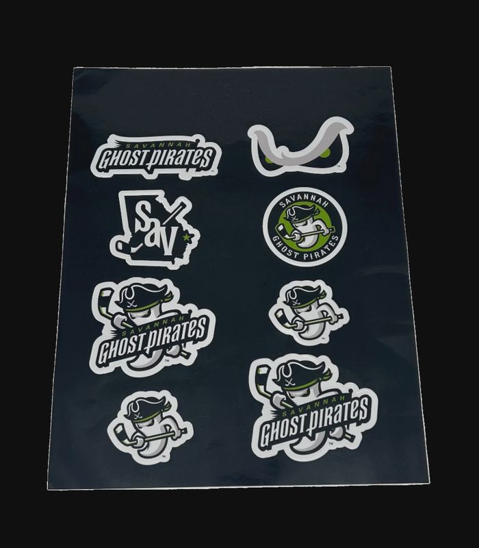 Savannah Ghost Pirates Team Logo Sticker Sheet