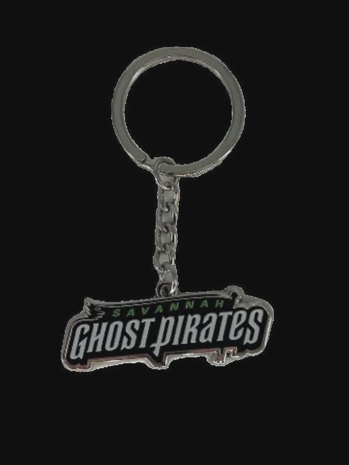 Savannah Ghost Pirates Wordmark Metal Logo Keychain