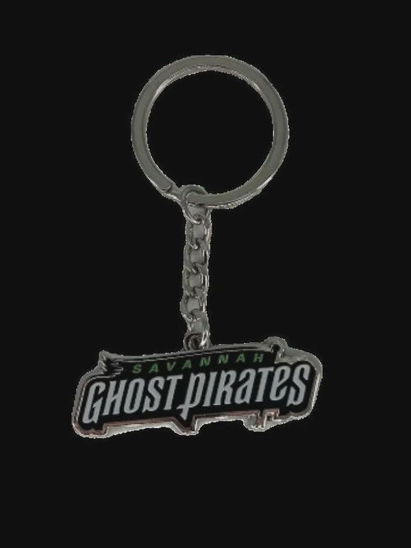 Savannah Ghost Pirates Wordmark Metal Logo Keychain