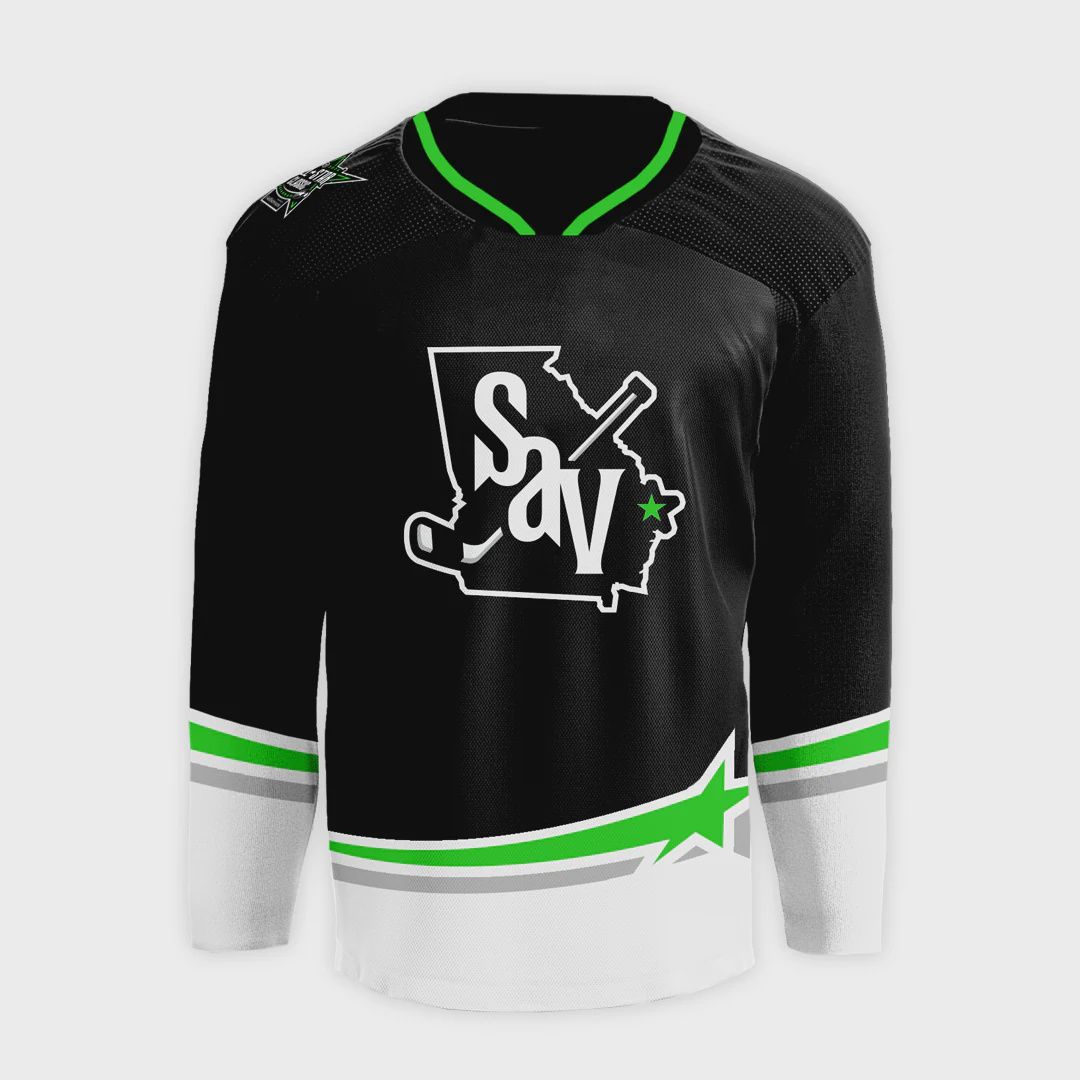 Ghost Pirates Athletic Knit Black SAV Logo Jersey