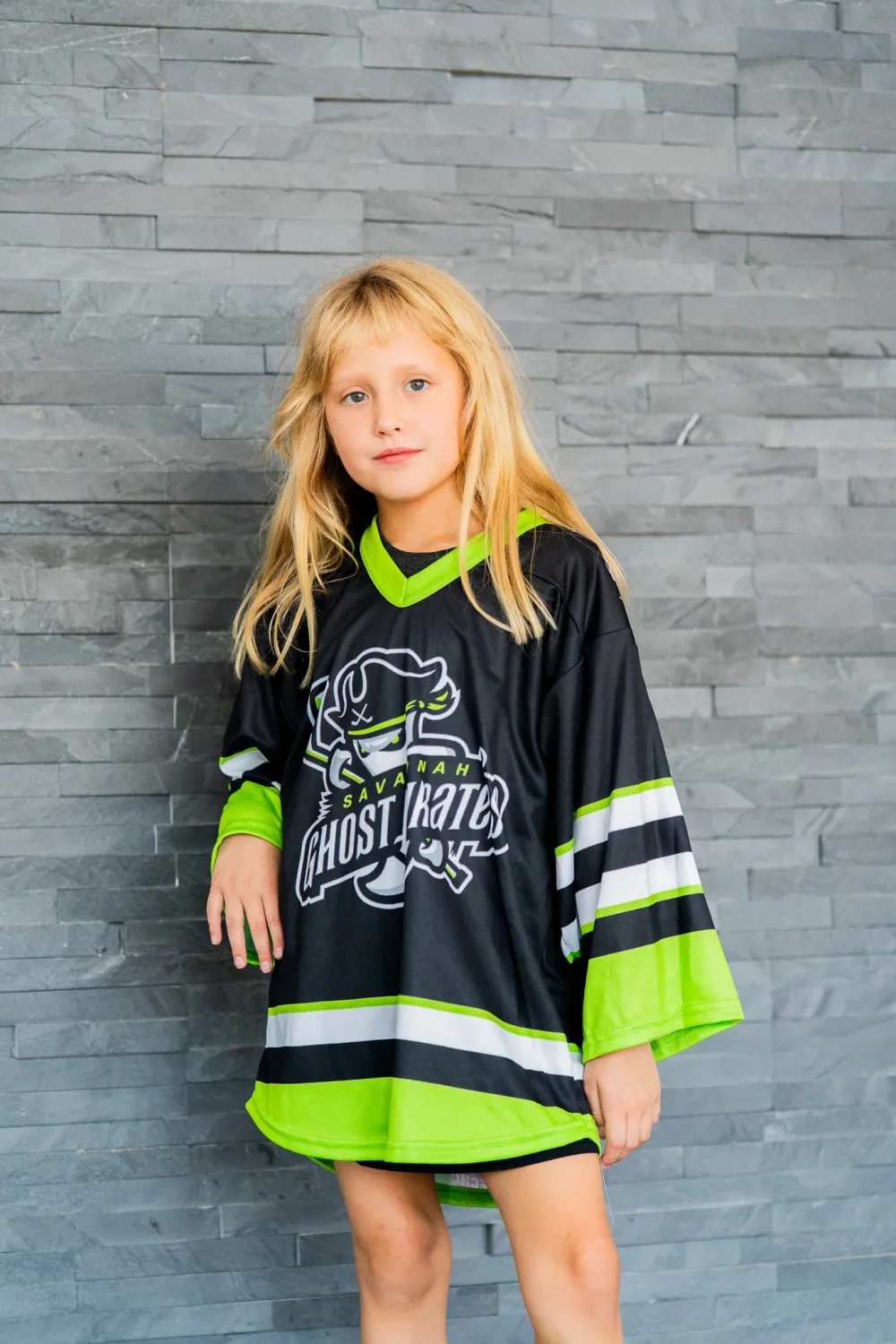 Savannah Ghost Pirates Youth Black Sublimated Jersey
