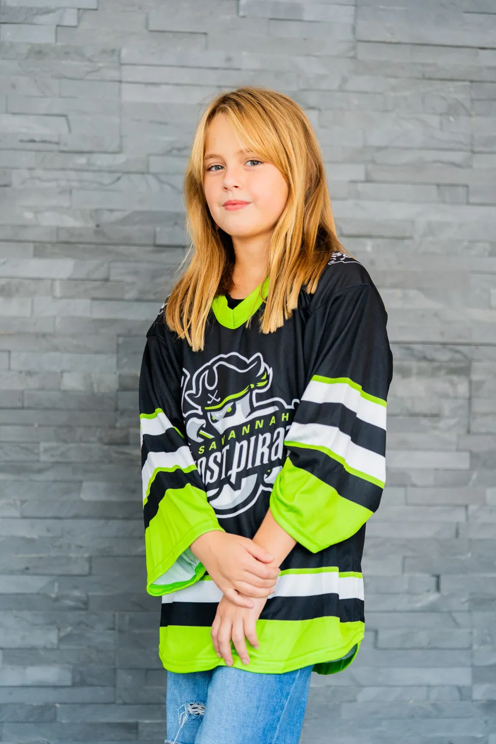 Savannah Ghost Pirates Youth Black Sublimated Jersey