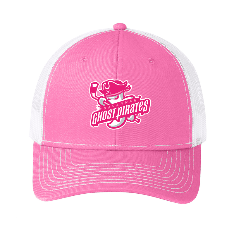 Ghost Pirates Pink/White Tonal Primary Logo Trucker Hat