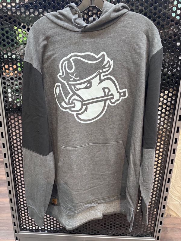 Ghost Pirates Char/Blk Colorblock Wordmark Hoodie