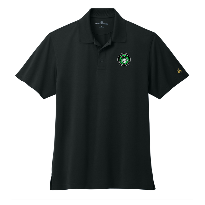 Ghost Pirates Brooks Brothers Black Mesh Performance Polo