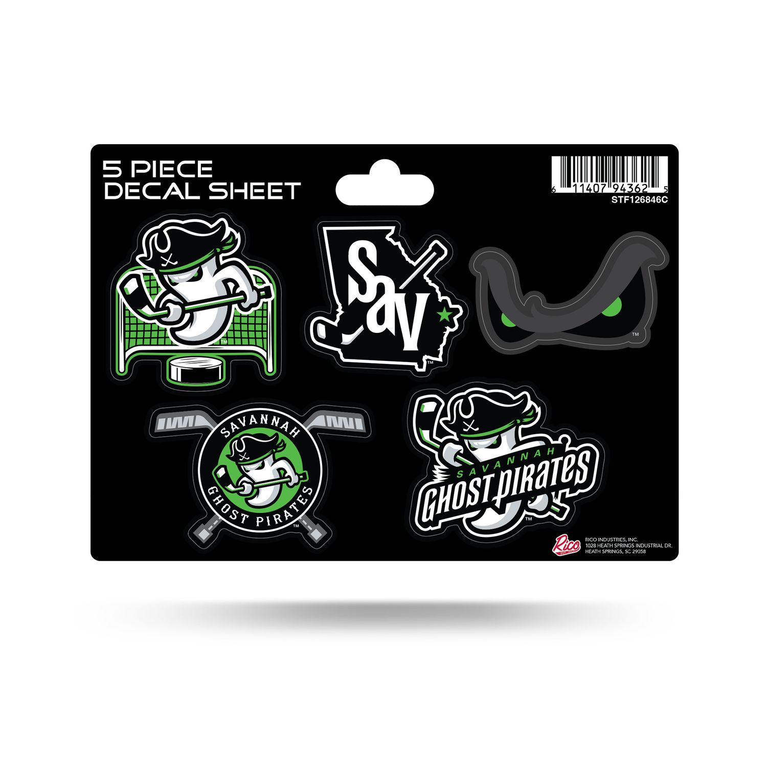 Savannah Ghost pirates 5-Sticker Sheet