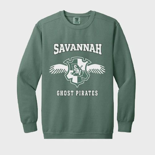 Savannah Ghost Pirates Comfort Colors Wizard Crest Crewneck Sweatshirt