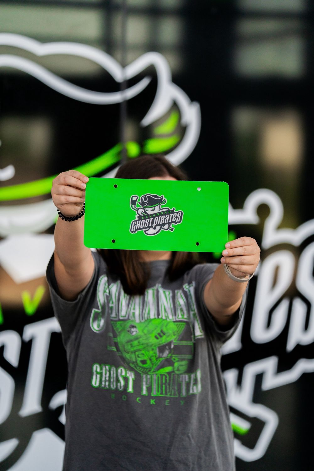Savannah Ghost Pirates Green Plastic License Plate