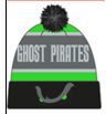 Ghost Pirates Striped Text Eyes Pom Beanie