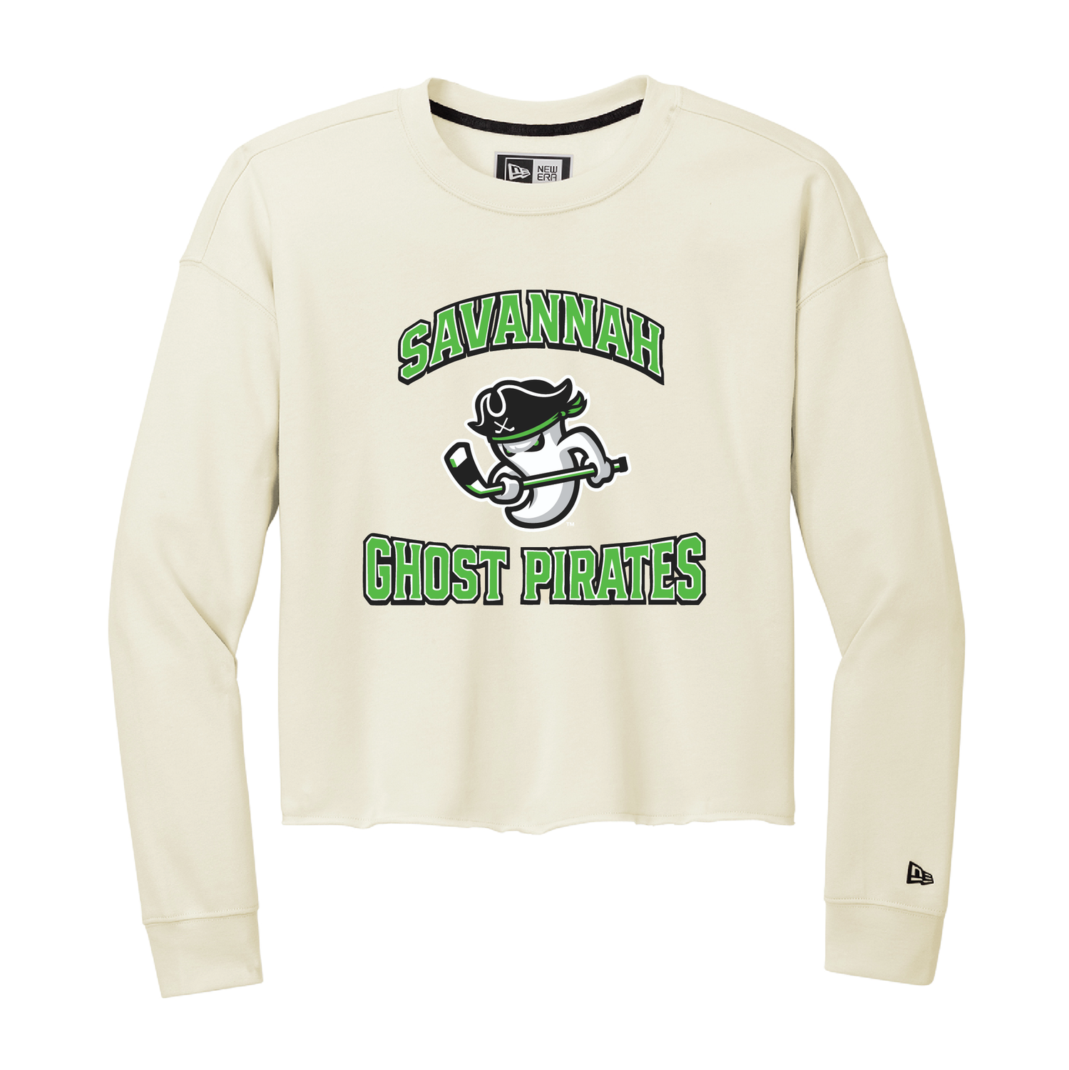 Ghost Pirates Women's Beige New Era Tri-Blend Crop Crew