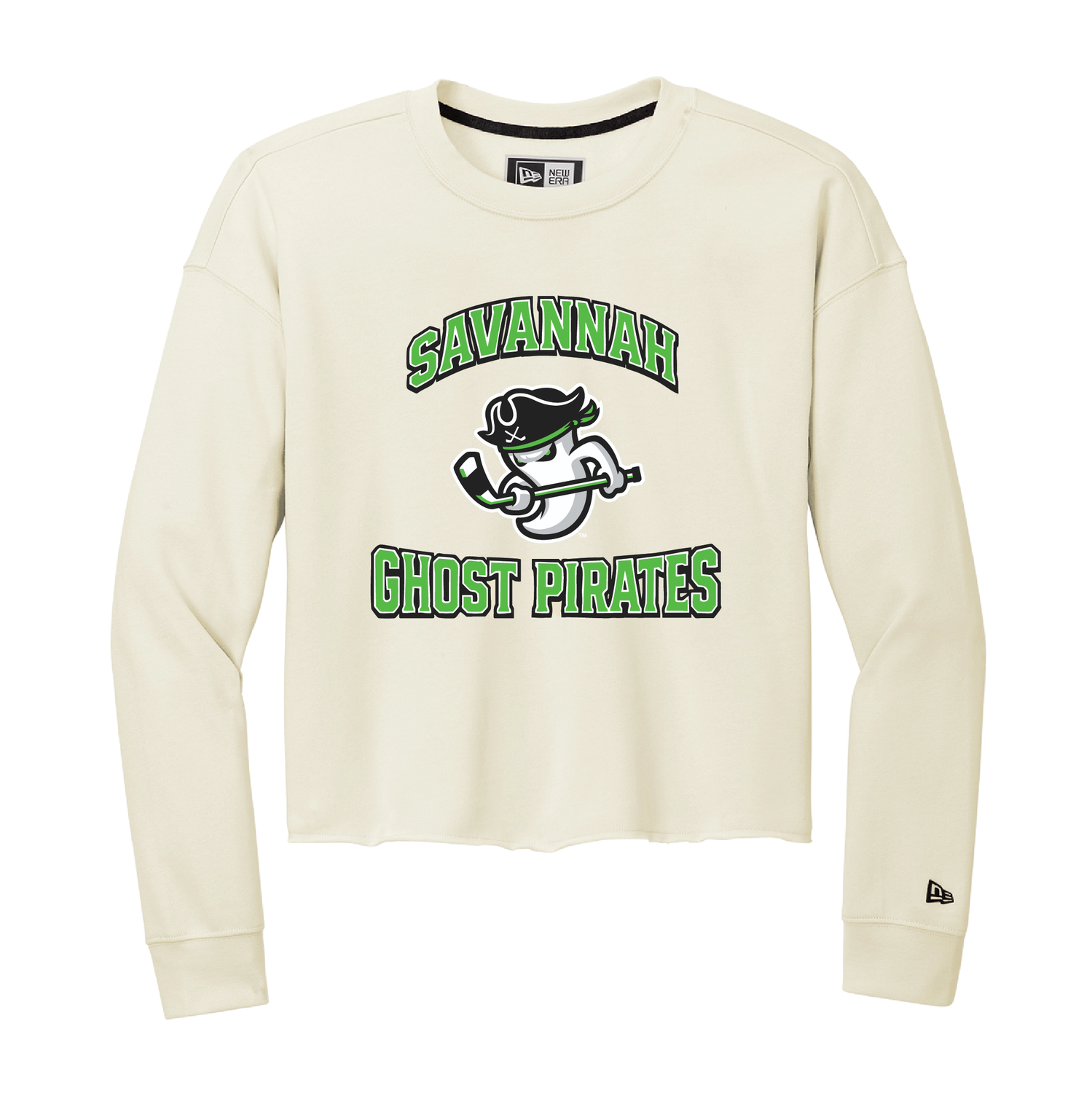 Ghost Pirates Women's Beige New Era Tri-Blend Crop Crew