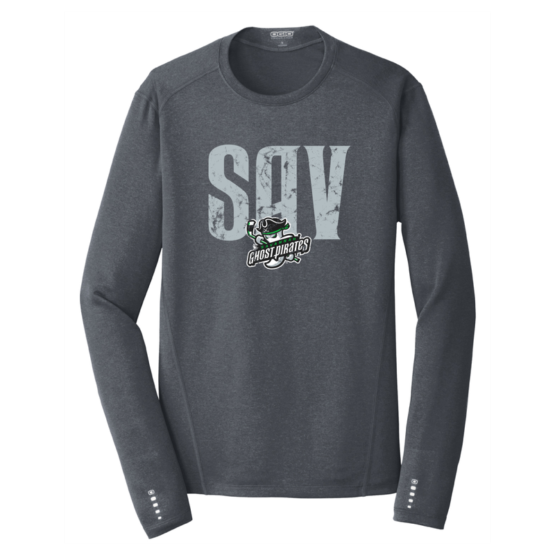 Ghost Pirates Grey OGIO LS Pulse Crew Tee