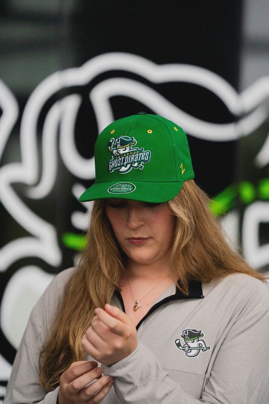 Savannah Ghost Pirates St. Pats All Green w/ Under Brim Print Snapback