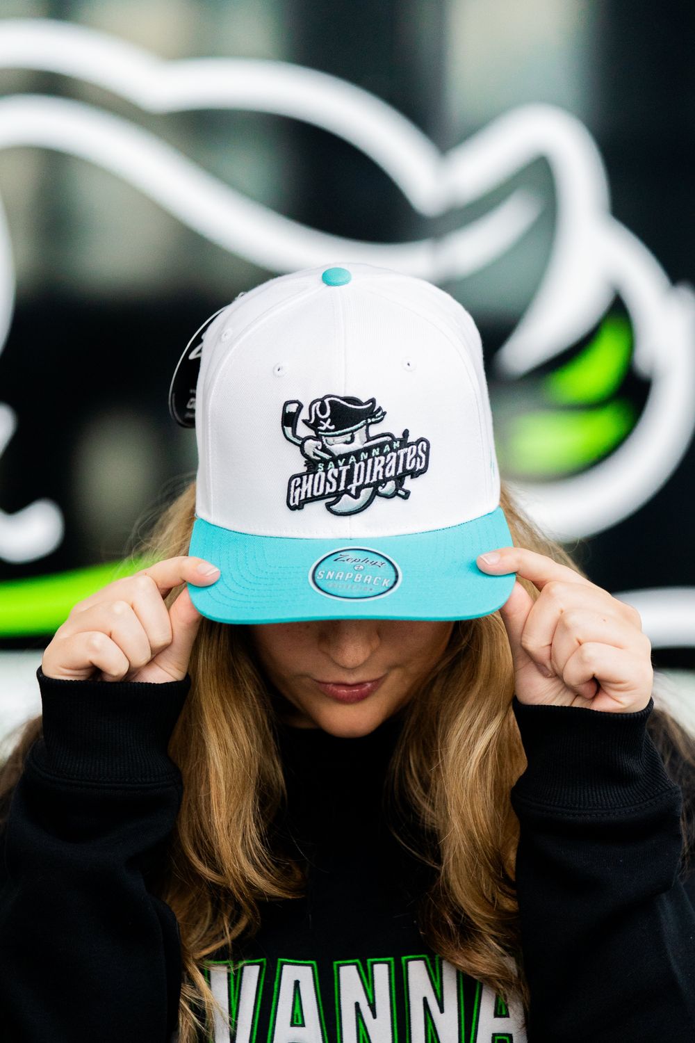 Savannah Ghost Pirates Z430 White/ Tiffany Blue Eazytiff 3D Hat