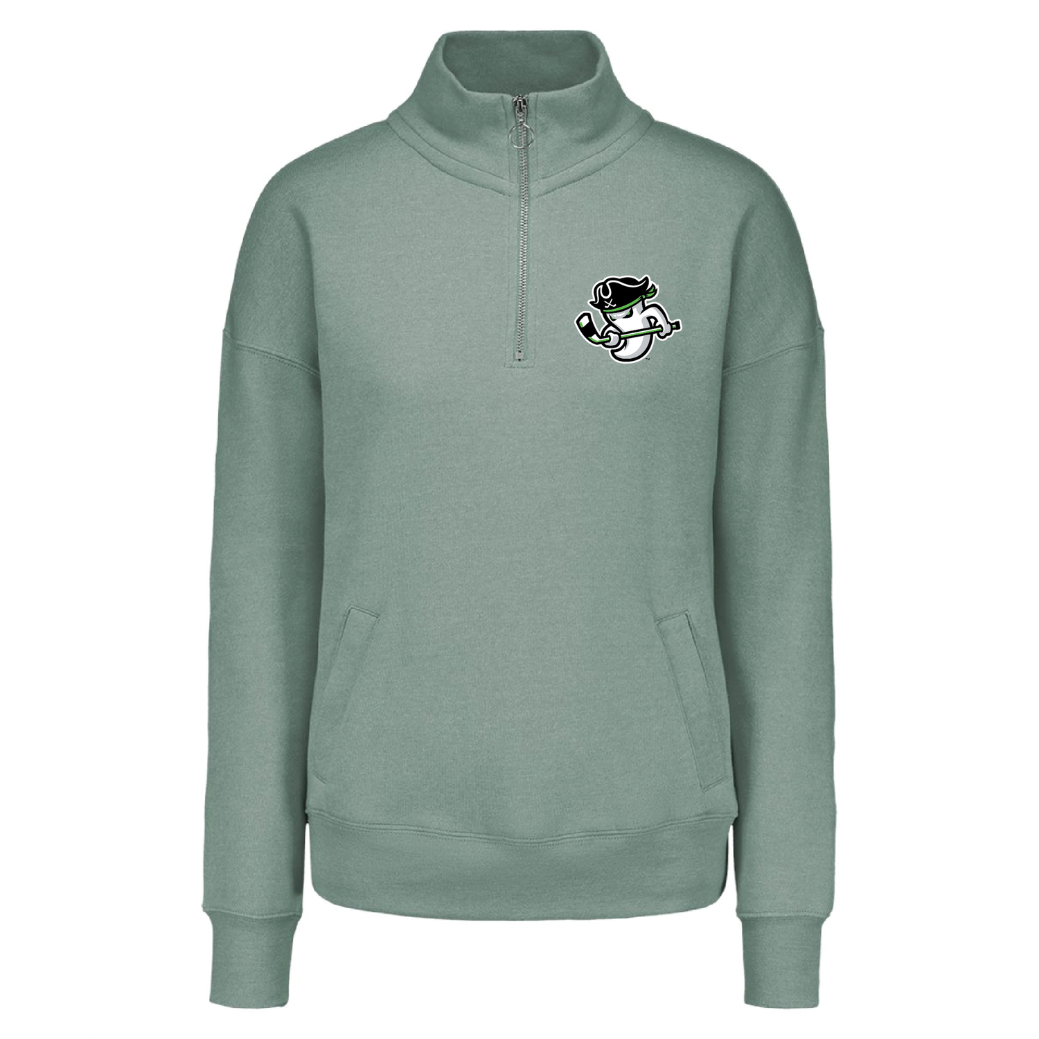 Ghost Pirates Women's Green Cloud Fleece 1/4 Zip