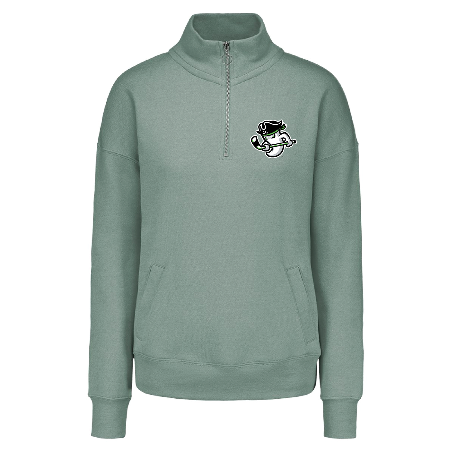 Ghost Pirates Women's Green Cloud Fleece 1/4 Zip