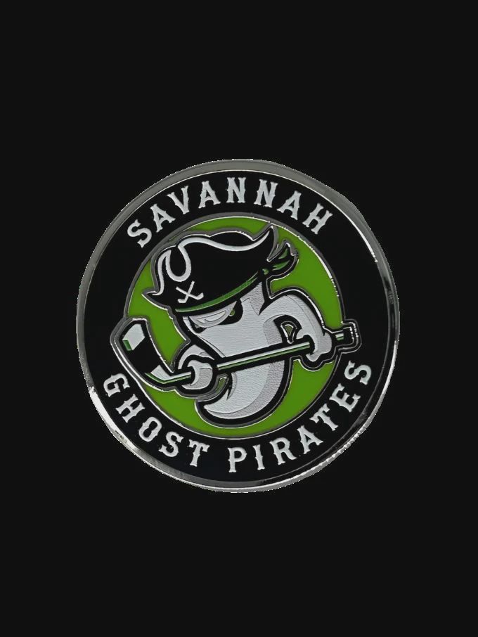 Savannah Ghost Pirates 1.25" Round Logo Hard Enamel Lapel Pin