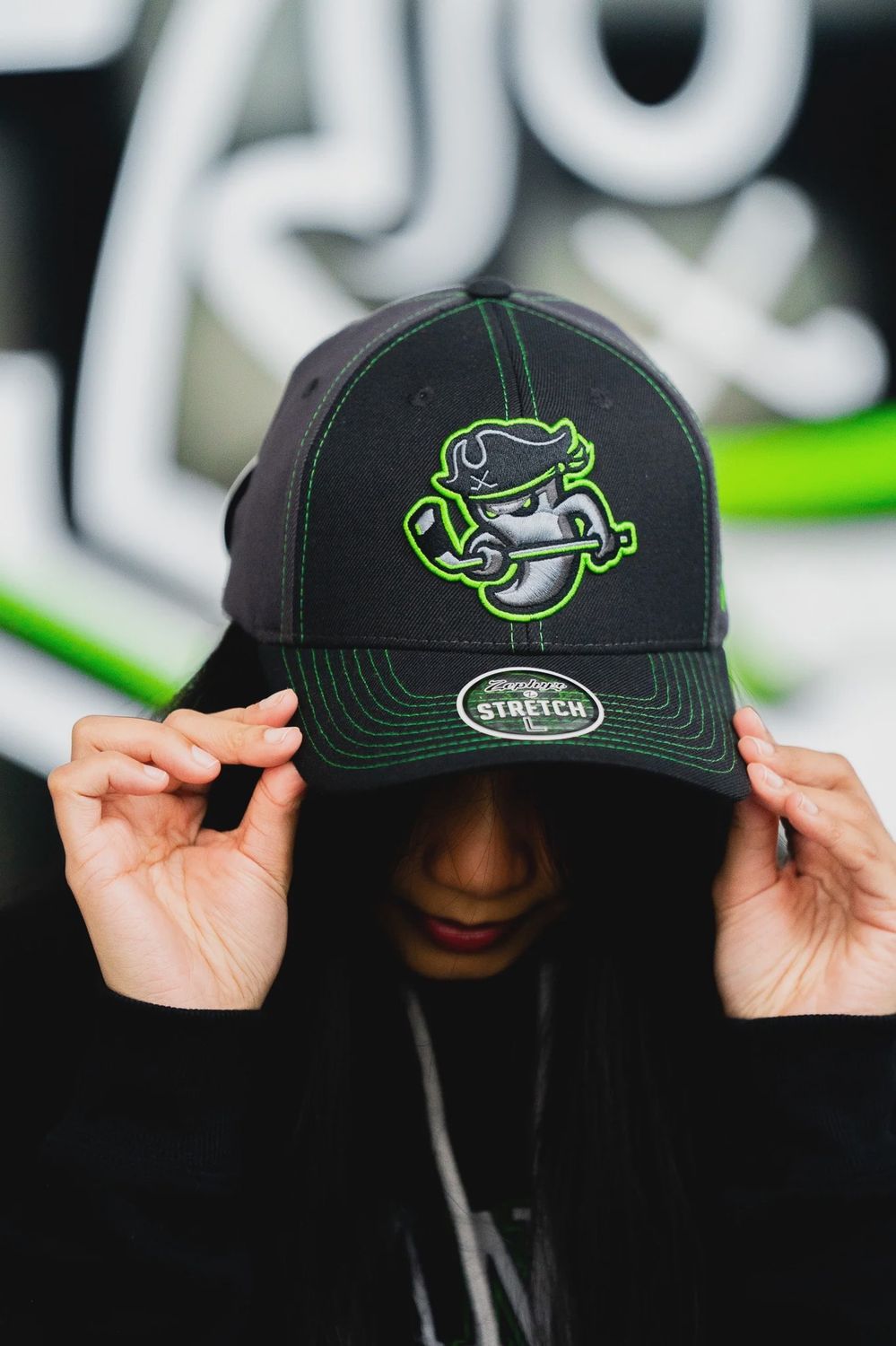 Savannah Ghost Pirates Z310 ZH Black/ Nuc Green Element Hat