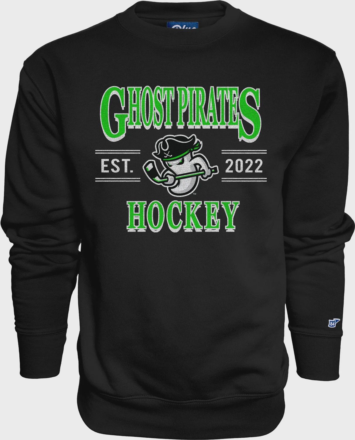 Savannah Ghost Pirates Time Flies Black Crewneck