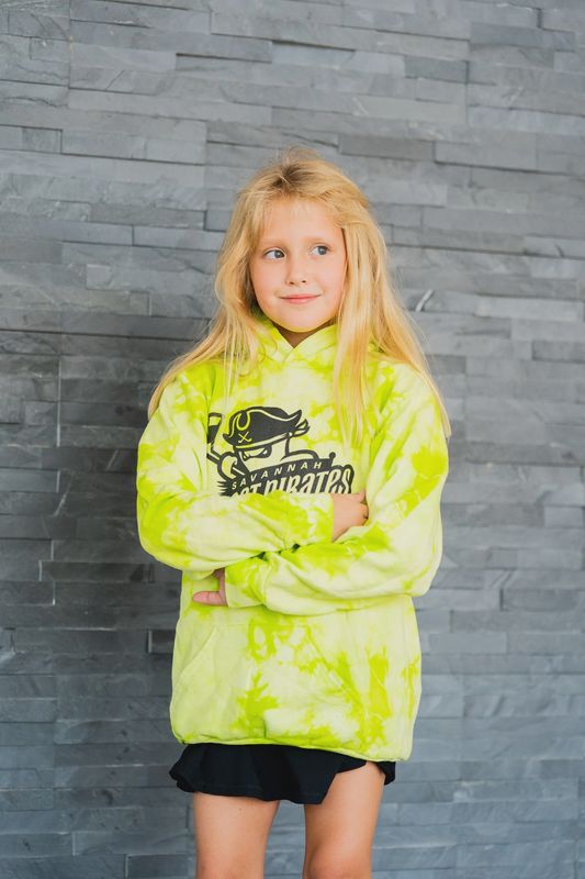 Savannah Ghost Pirates Youth Green Tie-Dye Hoodie