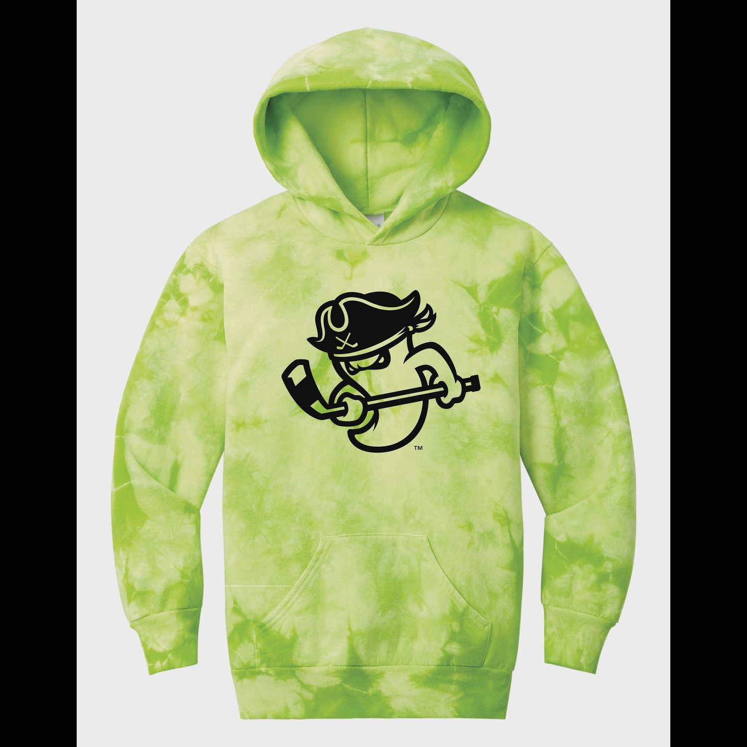 Savannah Ghost Pirates Youth Green Tie-Dye Hoodie