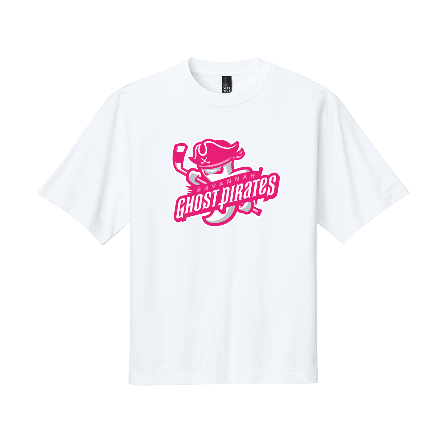 Ghost Pirates District White/Pink Primary Logo Heavyweight T-shirt
