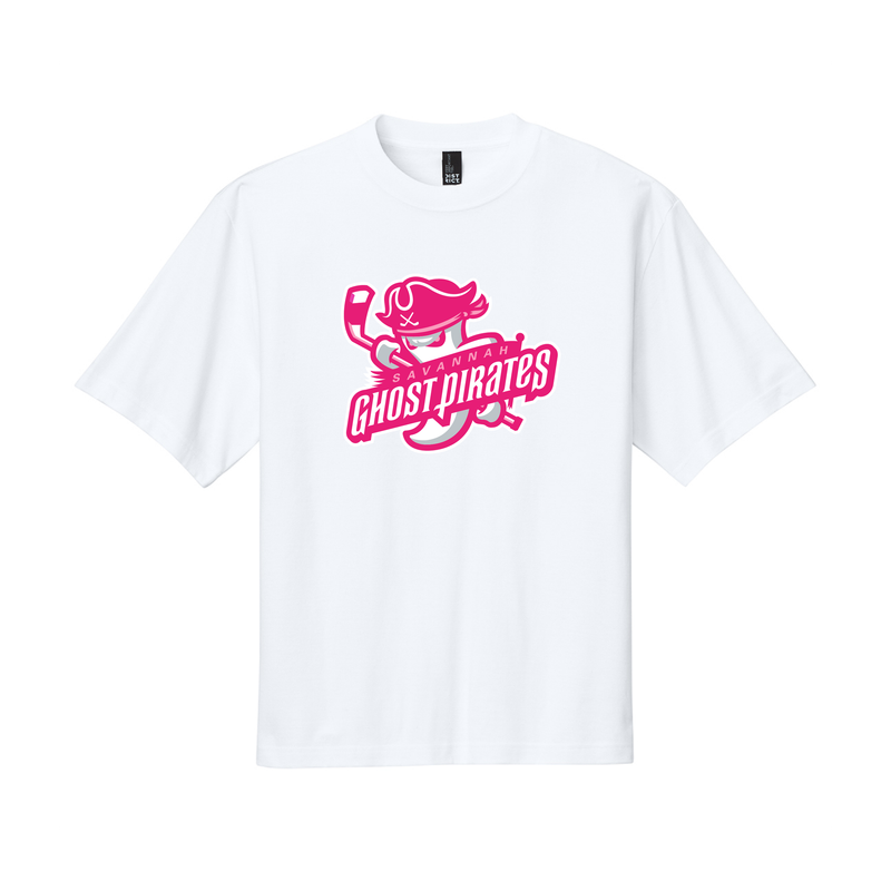 Ghost Pirates District White/Pink Primary Logo Heavyweight T-shirt