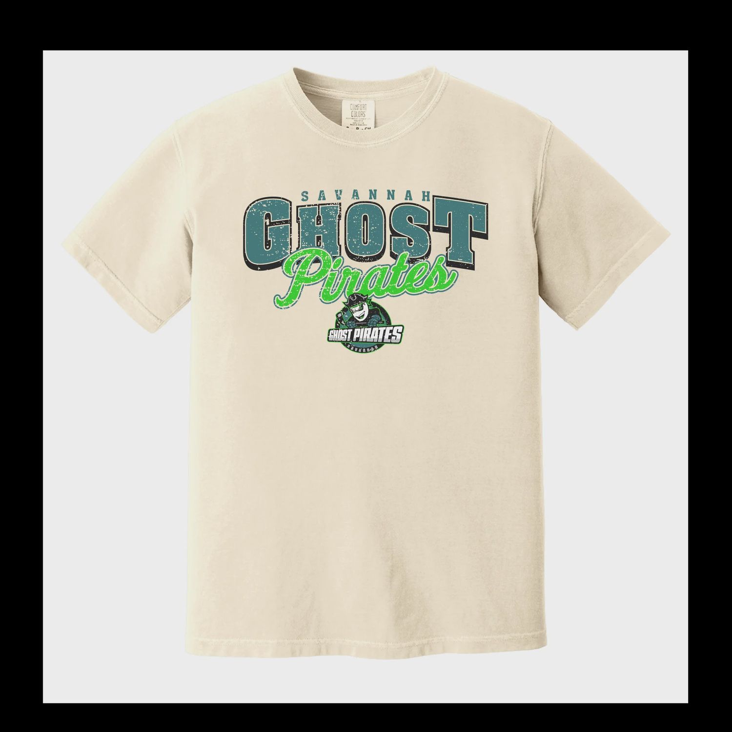 Savannah Ghost Pirates Comfort Colors Cream Retro Tee
