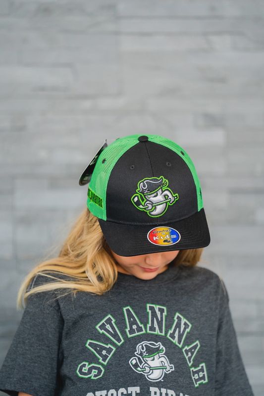Savannah Ghost Pirates Dakota Youth Black/Nuc Green Hat