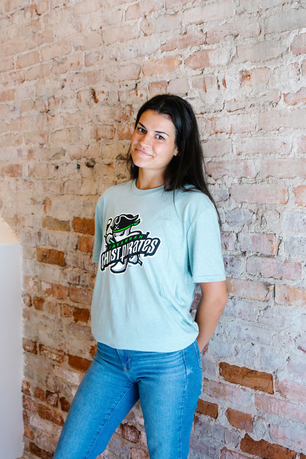 Ghost Pirates District Primary Sage Tee