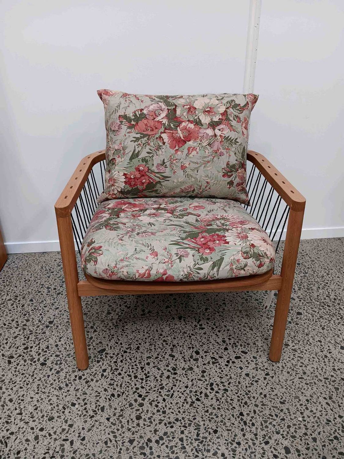 Modern armchair with wooden frame