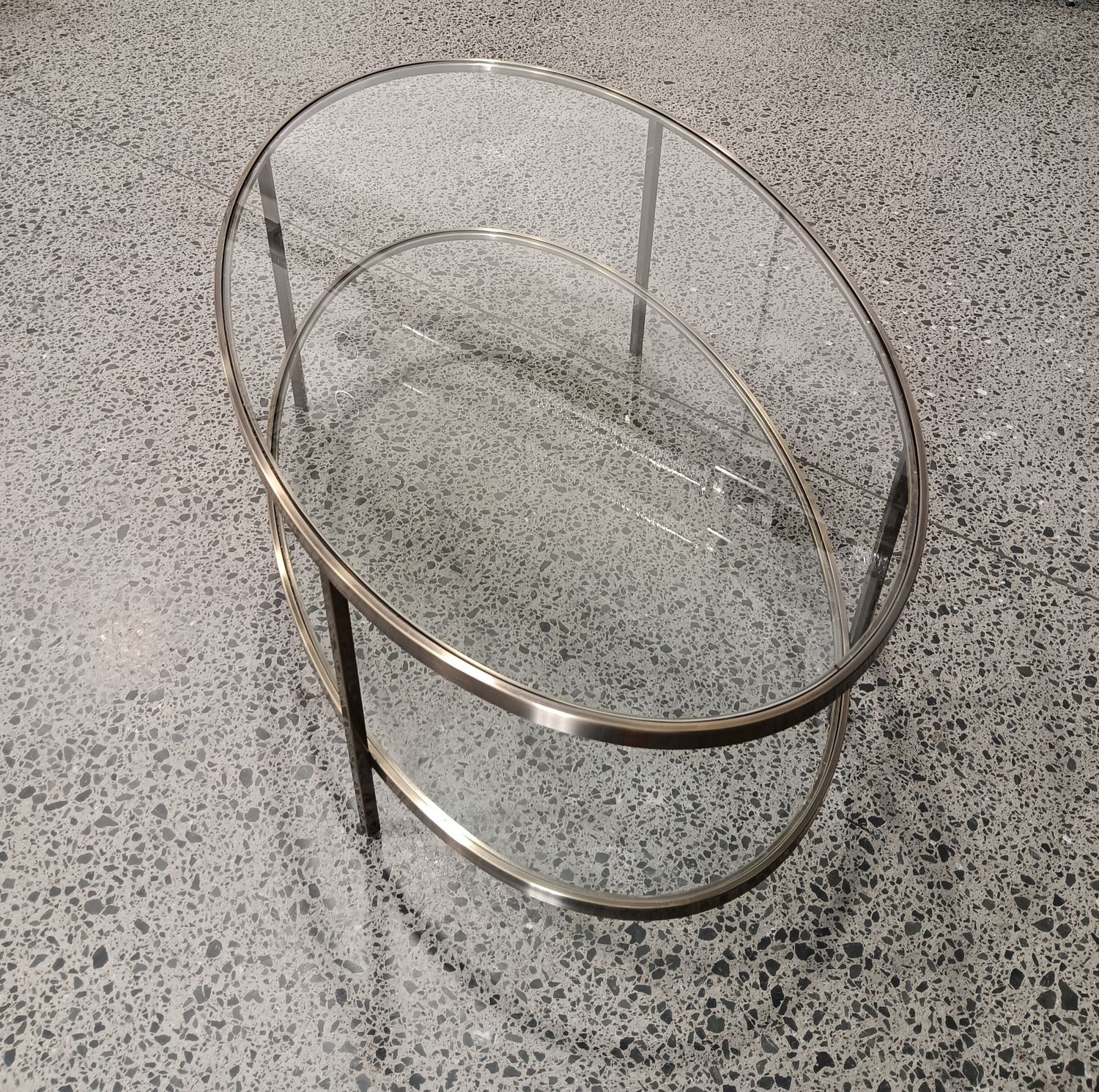Oval Glass Coffee Table