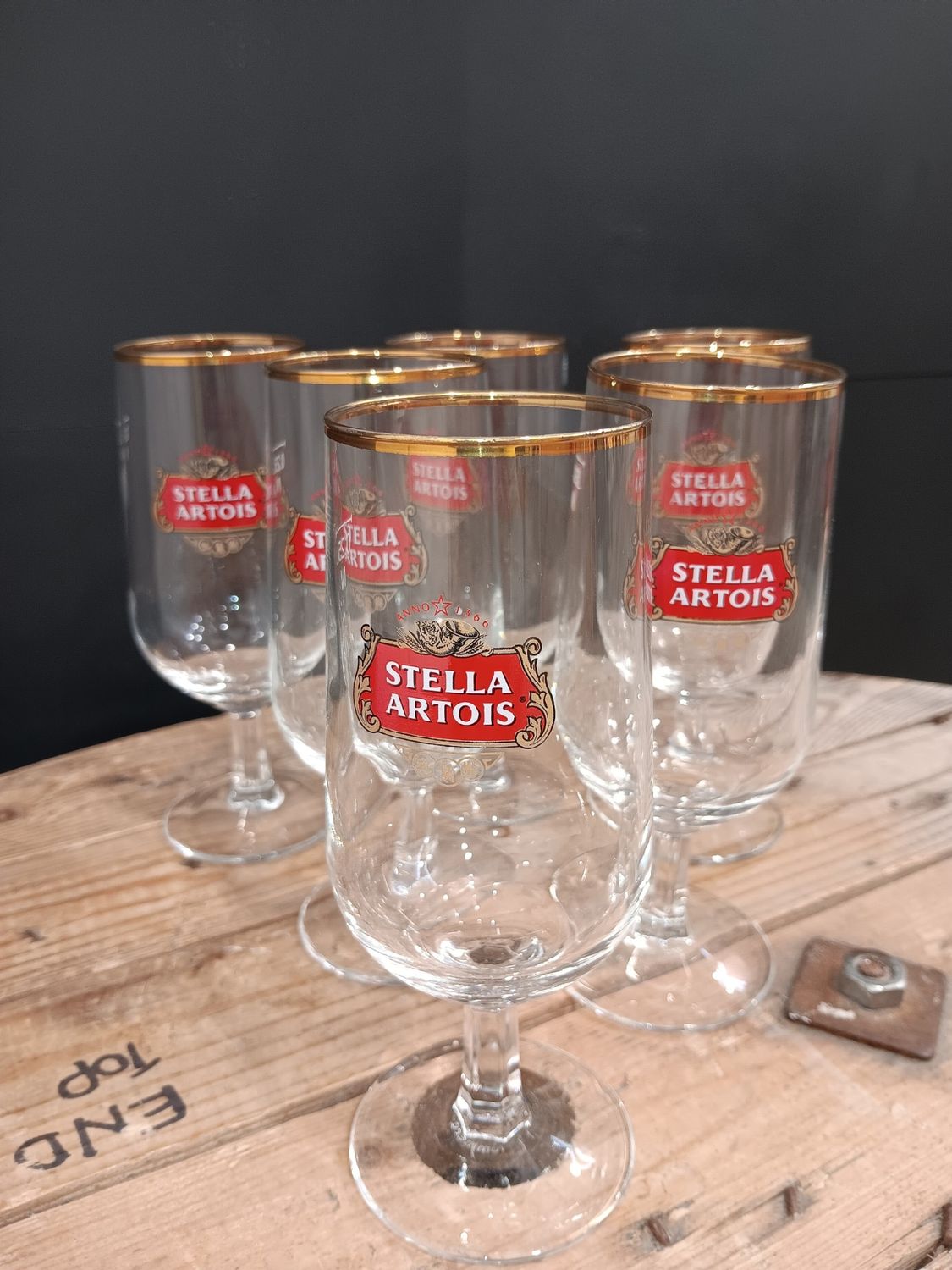 Beer Glasses Stella Artois x6