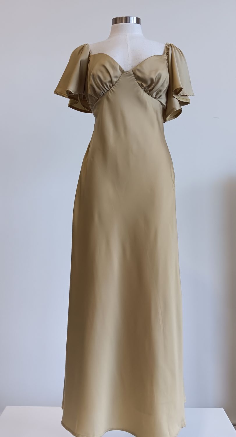 Ballgown - Pistachio green silk