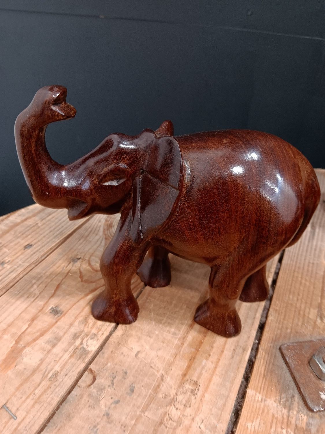 Elephant: with trunk raised