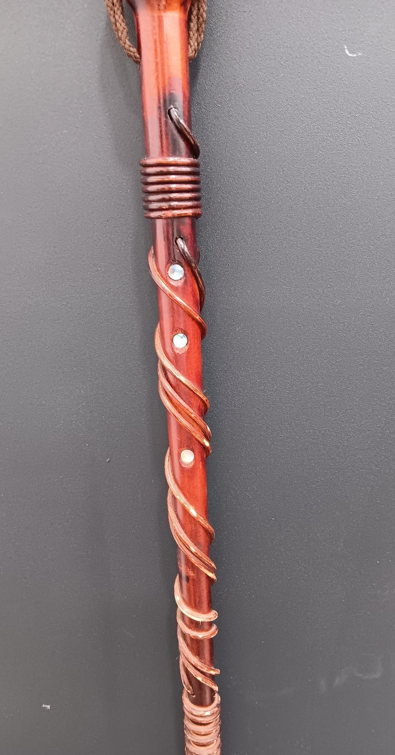Walking Stick, paua inserts