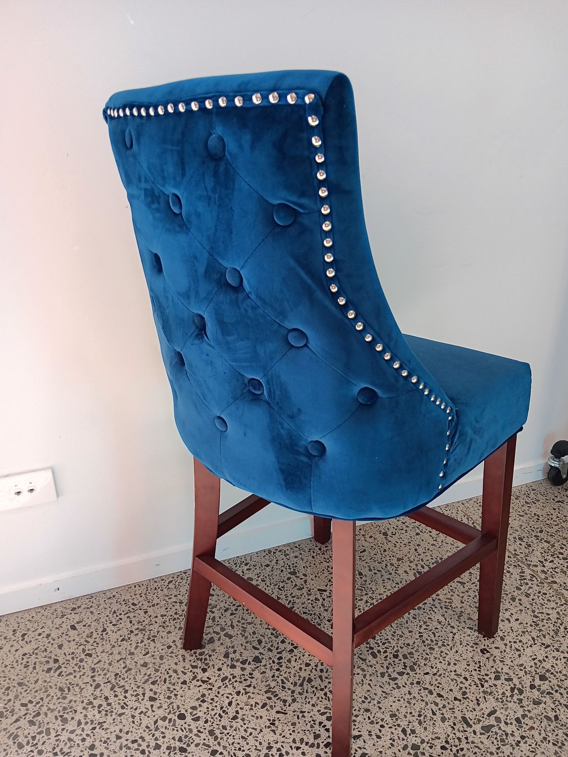 Peacock Blue padded Stool