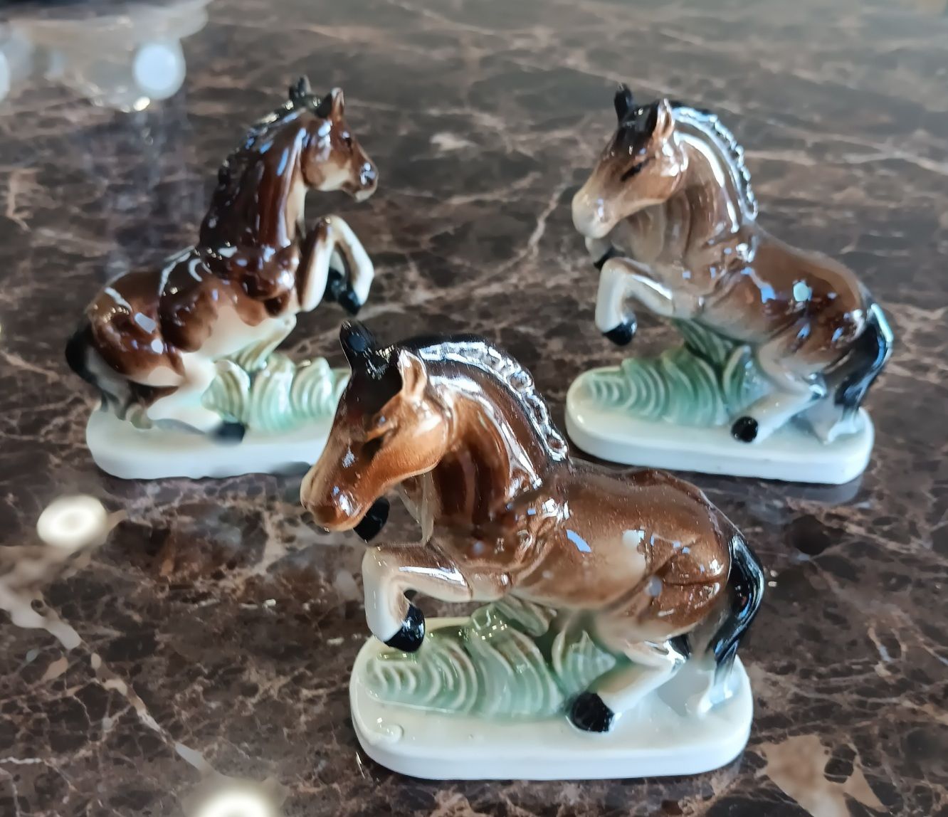 Ceramic Horses x 3
